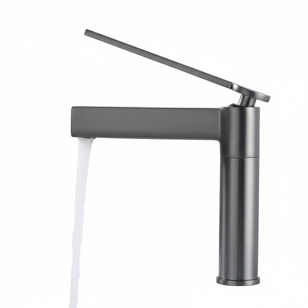 ברז חם קר לכיור אינטגרלי | מעוצב מפואר איכותי | אפור גרפיט | מק"ט 519