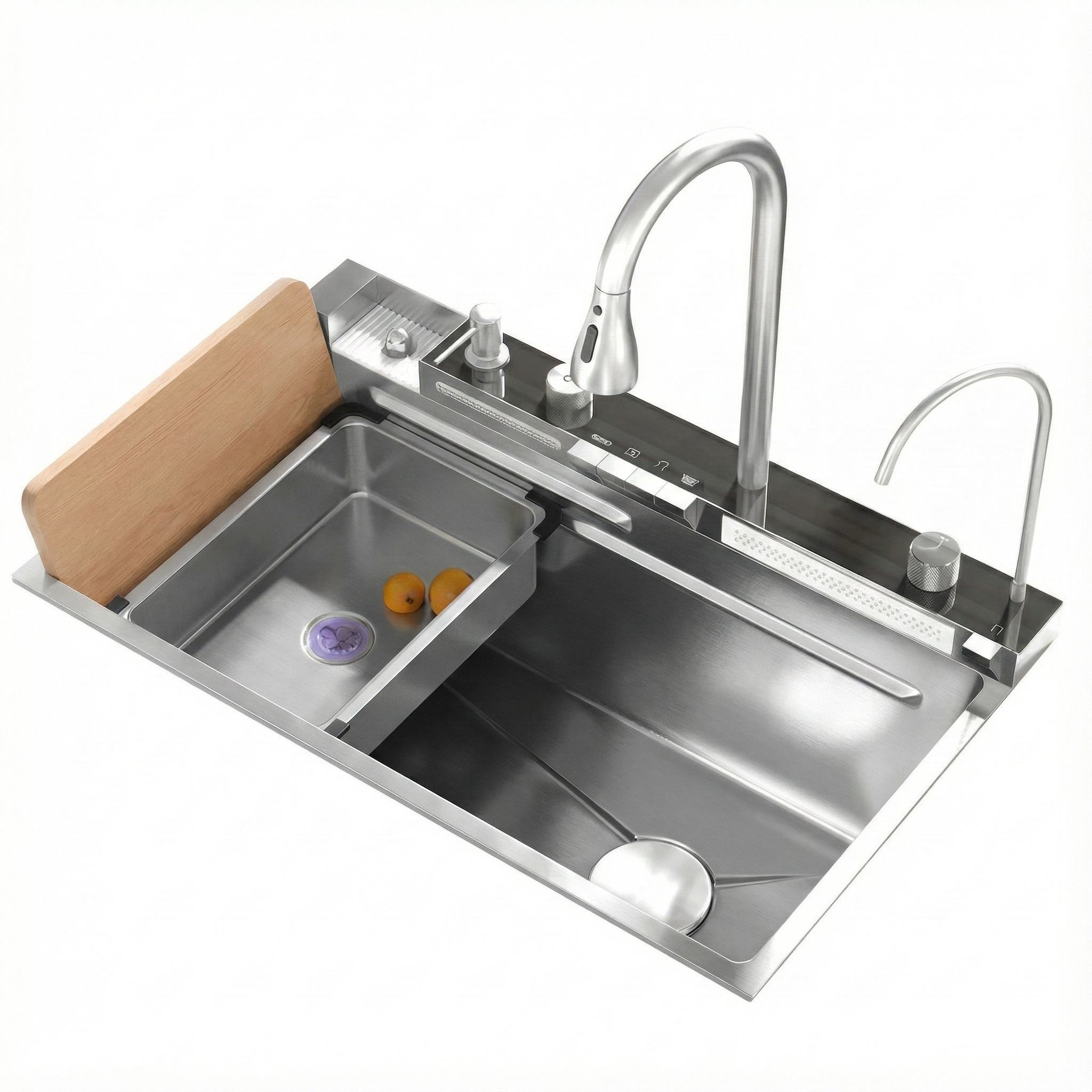 כיור נירוסטה מאובזר | דגם "ורה קלאס" | צבע נירוסטה סילבר | מק"ט 960/55