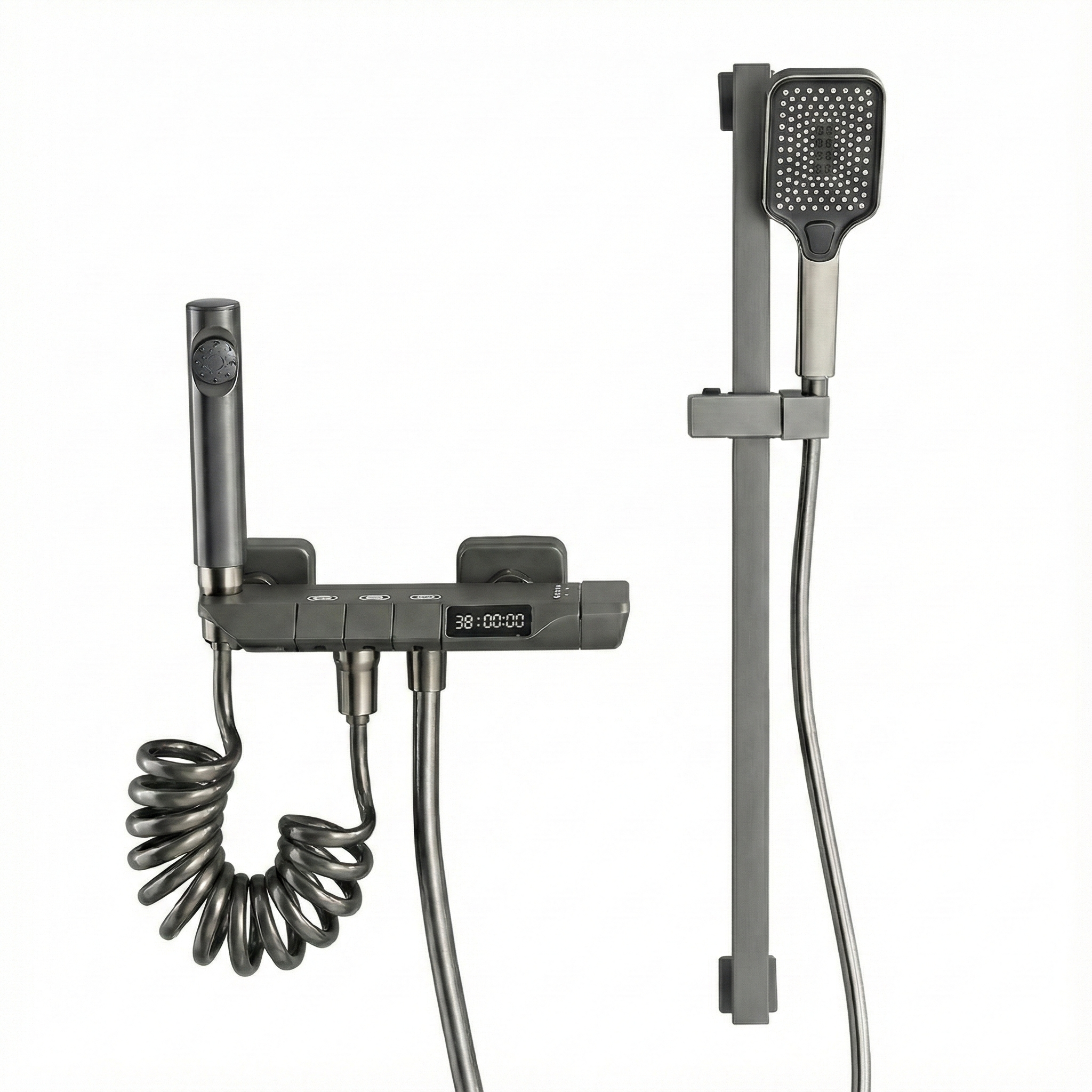 ברז סוללה פסנתר עם תצוגת לד + מעמד + צינור ומזלף | אפור גרפיט | מק"ט 295/6