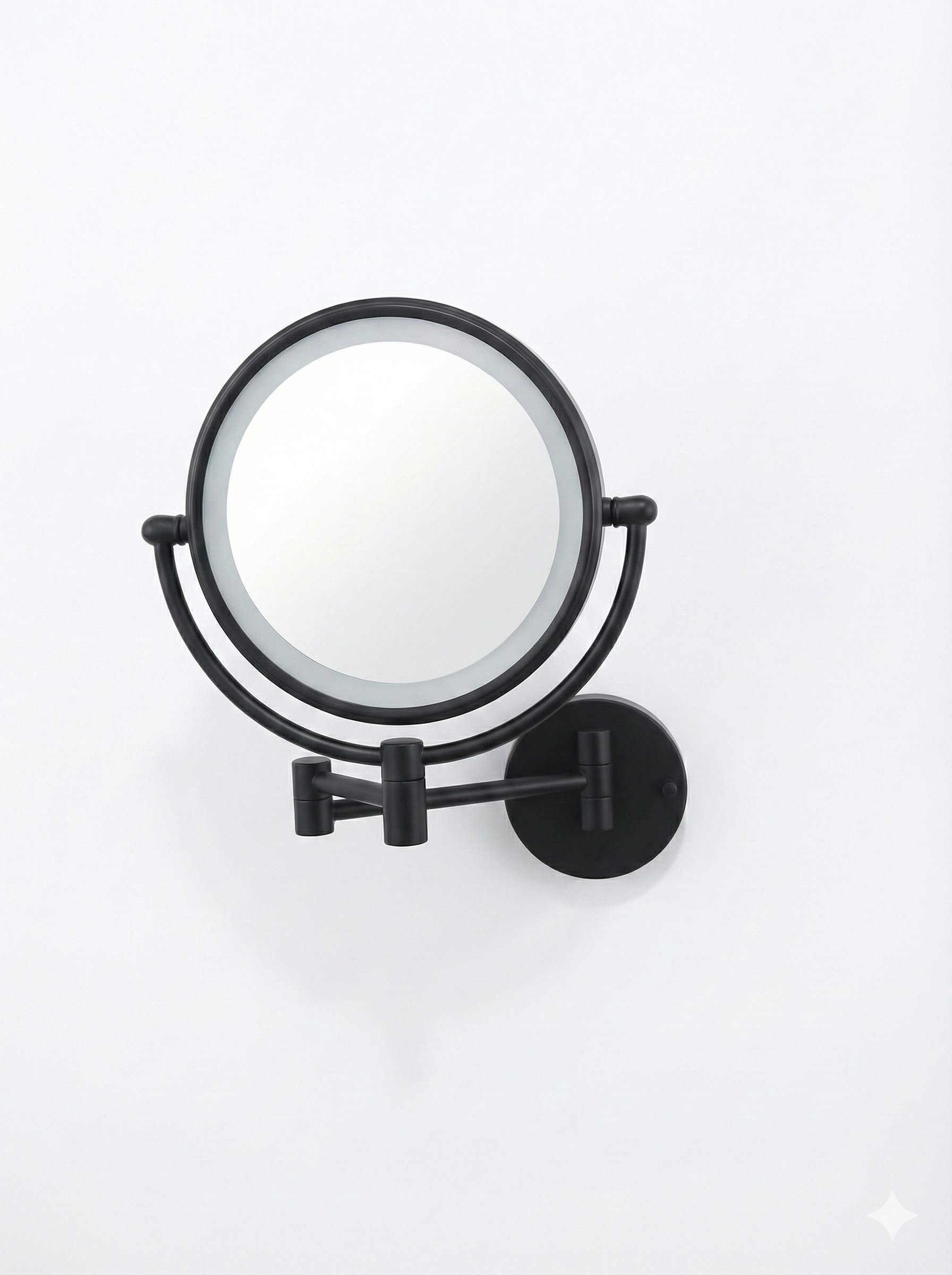 מראת איפור מגדילה למקלחת + תאורת לד | שחור מט | מק"ט 305BL