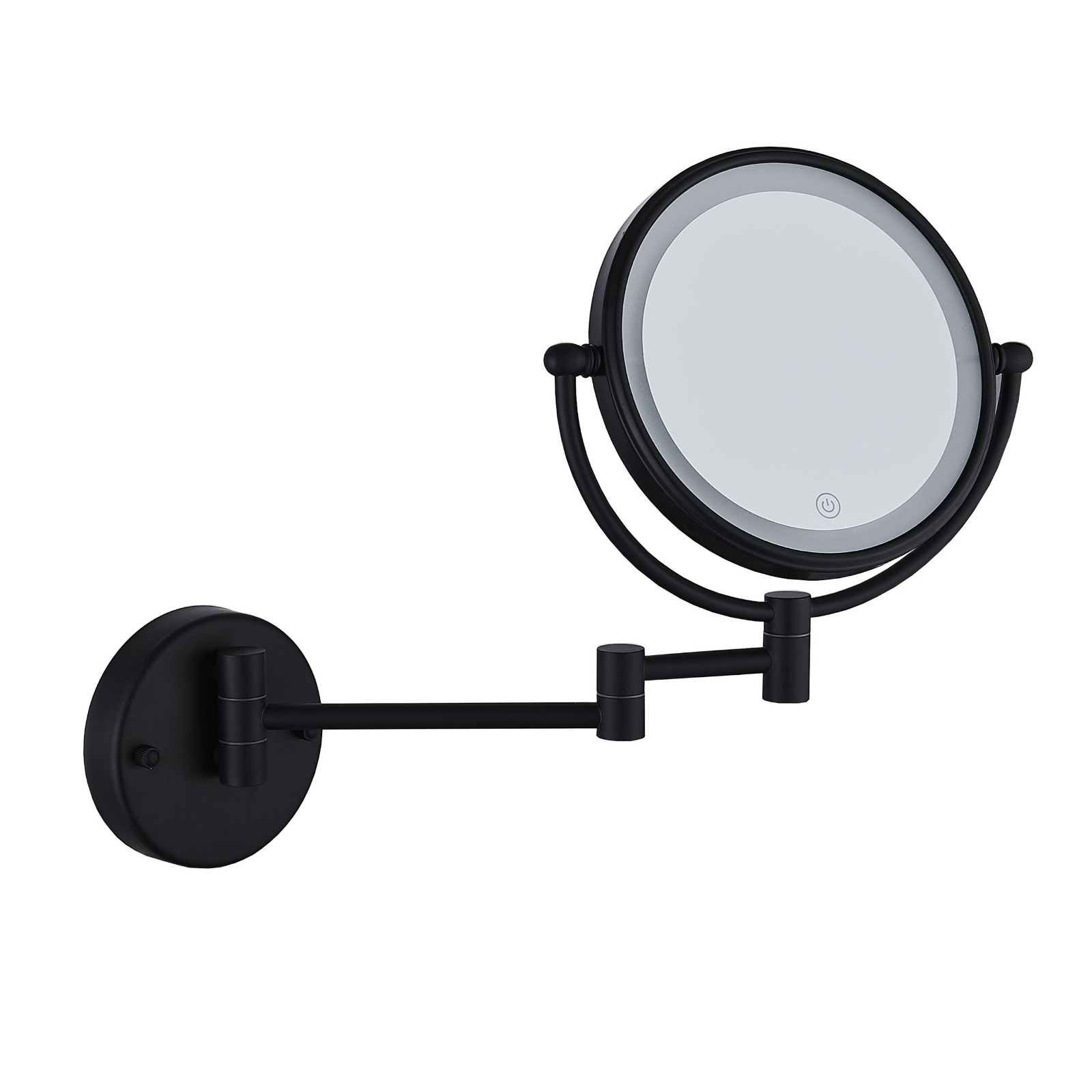 מראת איפור מגדילה למקלחת + תאורת לד | שחור מט | מק"ט 305BL