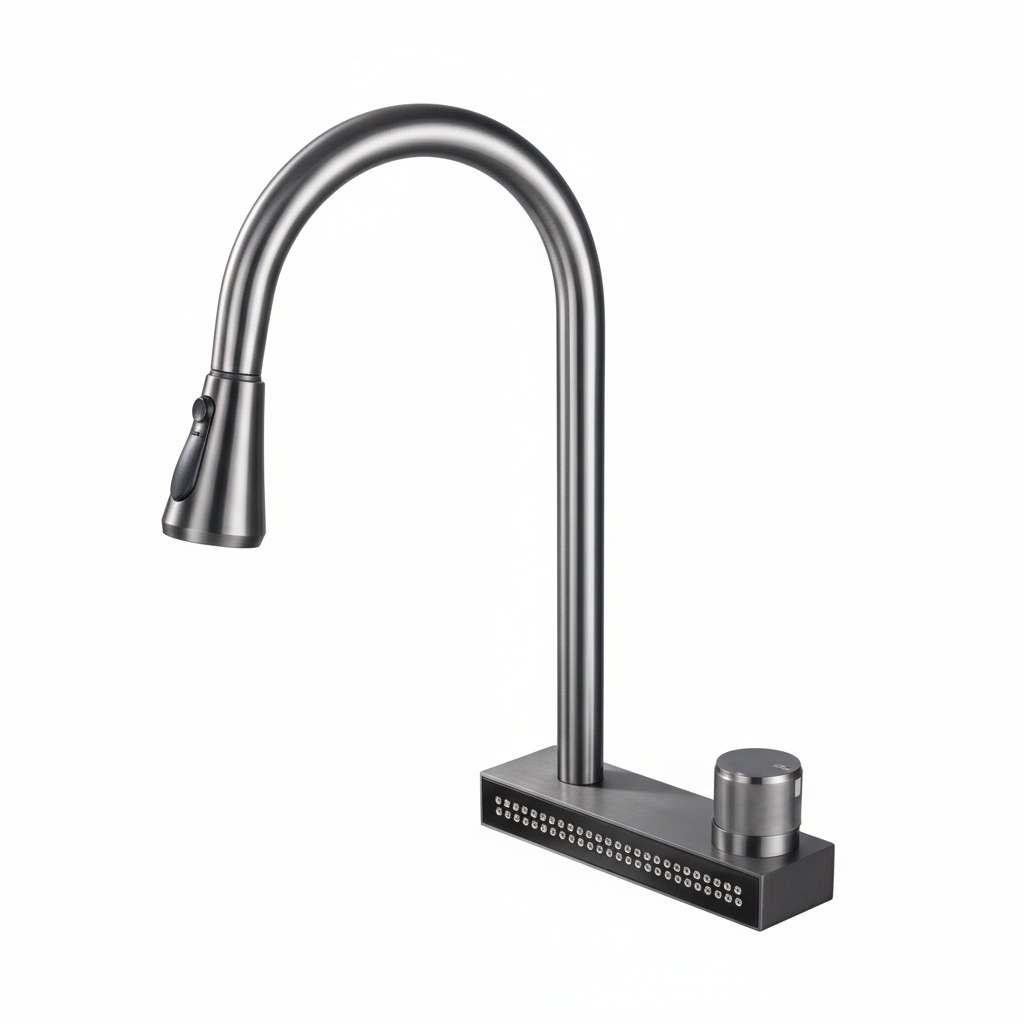 ברז מפל למטבח | דגם "לונה" | אפור גרפיט | מק"ט 802