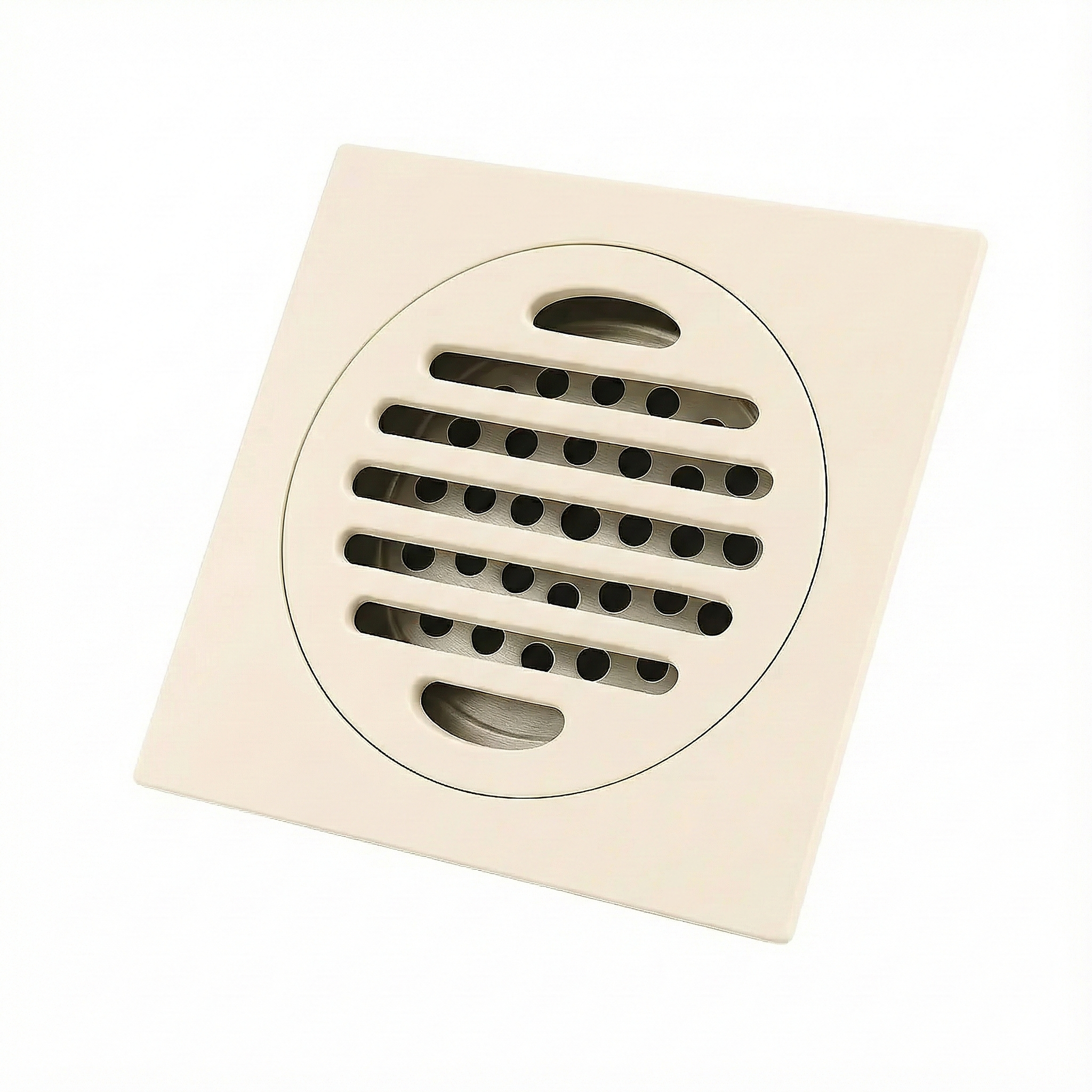 ניקוז מרובע דגם "סימפל" | 10/10 | פטנט חוסם ריחות וחרקים | בז' שמנת מט | מק"ט 102BZ