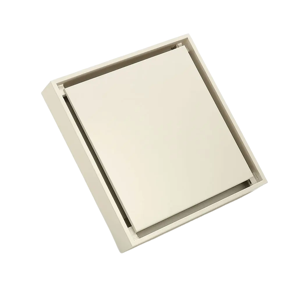 תעלה נסתרת לניקוז / ביקורת דגם "סקוואר" | 10/10 | פטנט חוסם ריחות וחרקים | בז' שמנת מט | מק"ט 104BZ