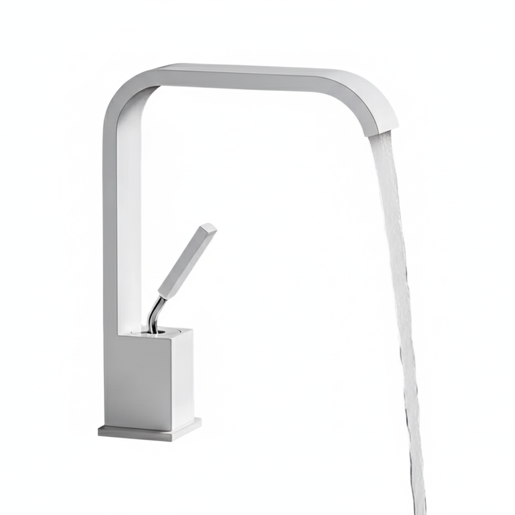 ברז לכיור מקלחת אינטגרלי דגם "תובל" | לבן מט | מק"ט 1030/5