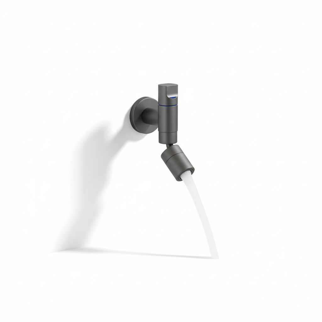 ברז קיר מיני פיה מתכווננת 2 מצבי זרימה איכותי אופנתי דגם "מורל" | אפור גרפיט | מק"ט 968/6