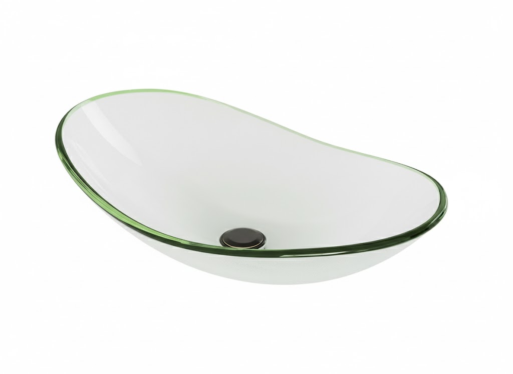 כיור מונח יוקרתי מזכוכית  "מחוסמת"  12 מ"מ | שקוף | מק"ט 5557