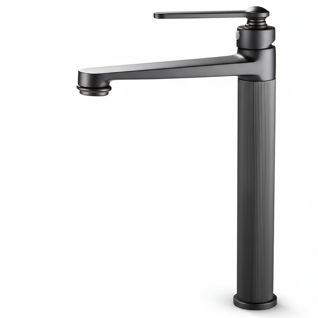 ברז אופנתי מעוצב לכיור מקלחת מונח דגם "נועה" | אפור גרפיט | מק"ט 578/6