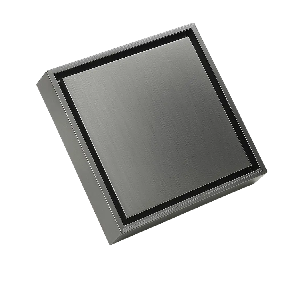 תעלה נסתרת לניקוז / ביקורת דגם "סקוואר" | 10/10 | פטנט חוסם ריחות וחרקים | אפור גרפיט | מק"ט 104GR