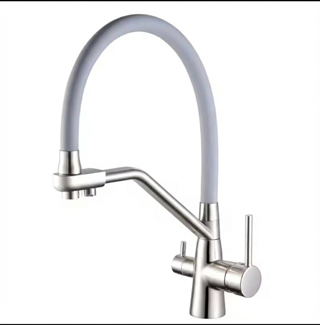 ברז נשלף למטבח | חיבור אקסטרה למערכת סינון מים  | ניקל מוברש | מק"ט  032/3