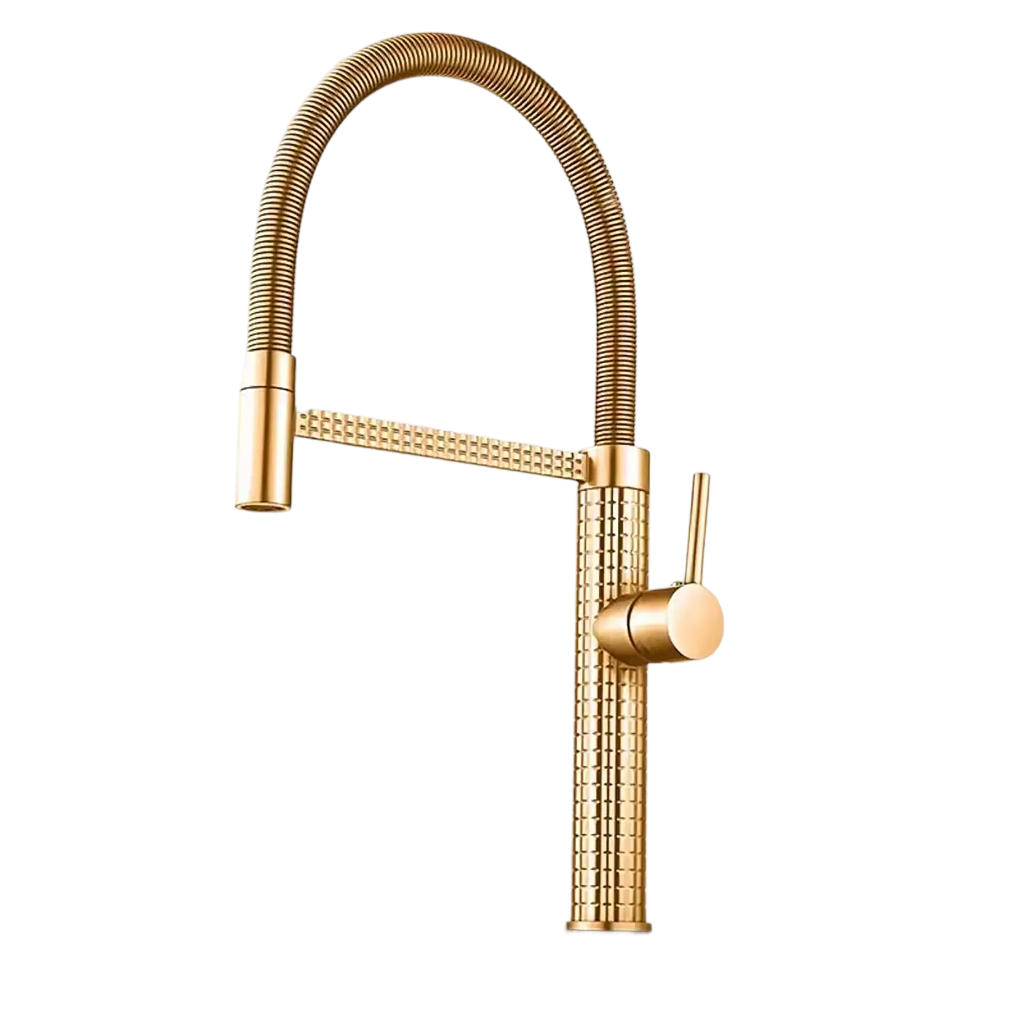 ברז סליל למטבח | דגם "דיימונד" | זהב מבריק | מק"ט 087/2