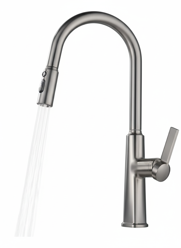 ברז למטבח | אופנתי מפואר | נשלף 3 מצבי זרימה | דגם "גולן" צבע גרפיט | מק"ט 678