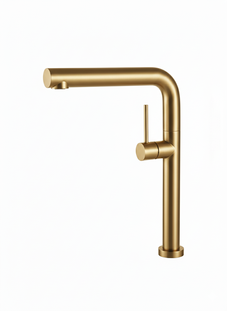 ברז חם קר גבוה לכיור מונח | 10 שנות אחריות | זהב מוברש | מק"ט 763/2