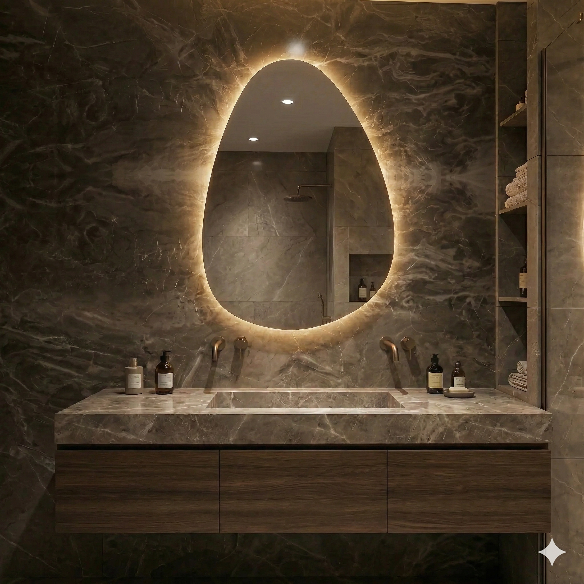 מראה לד צפה א - סימטרית | 3 מצבי תאורה  | 80*60 | מק"ט 10365/13