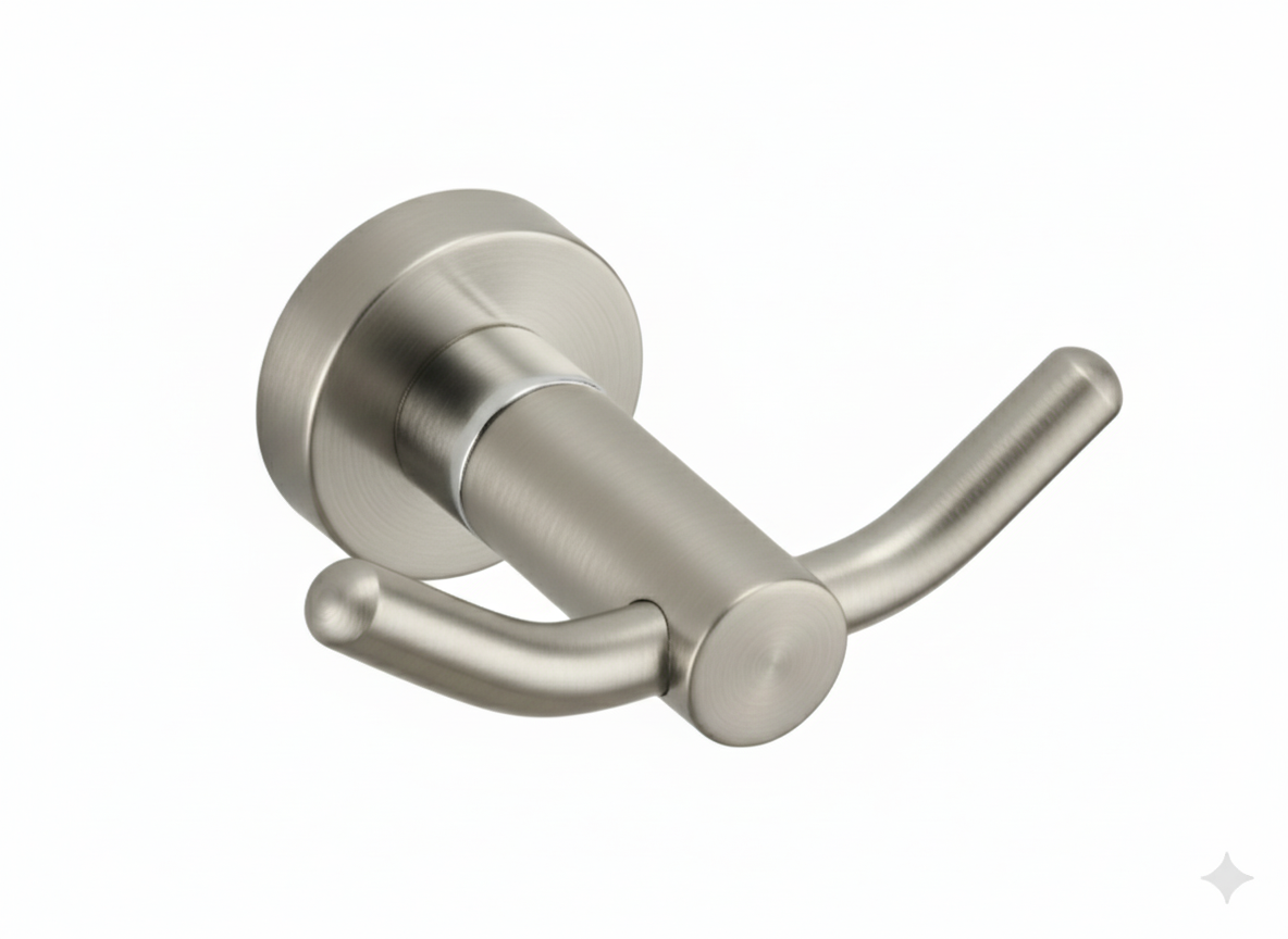 קולב כפול אלחסוני | ניתן גם להדבקה | ניקל מוברש | מק"ט 941/3