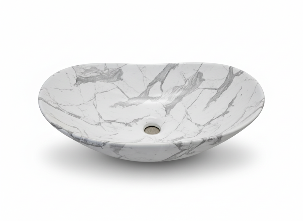 כיור חרס מונח | דמוי שיש | מק"ט 2623