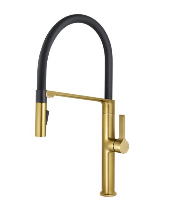 ברז מטבח נשלף דגם " STREAM" מק"ט 400059BG זהב מוברש