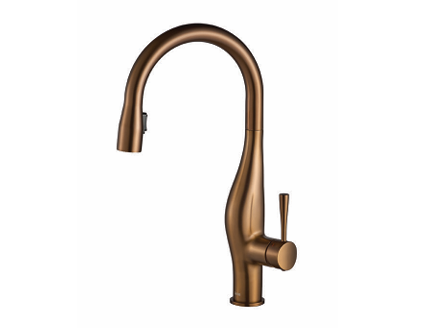 ברז מטבח נשלף | 2 מצבי זרימה | אופנתי מעוצב | K900RZ | רוז גולד מוברש