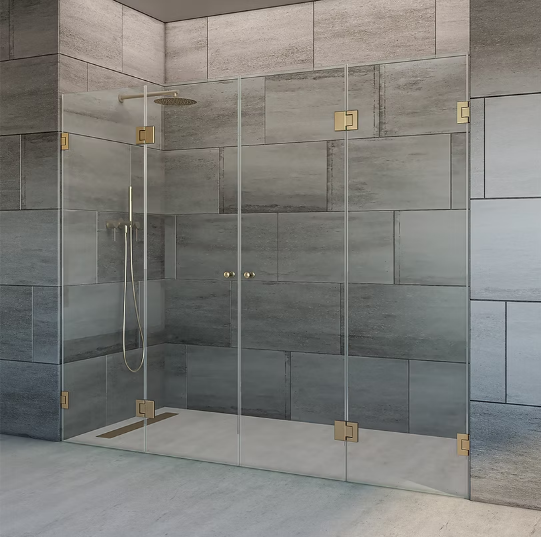 שתי דלתות הרמוניקה מתקפלות | זכוכית שקופה מחוסמת 8 מ״מ | מק"ט 4207