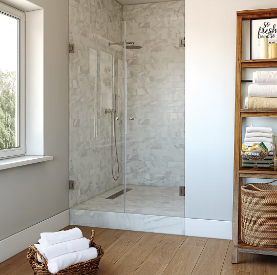 שתי דלתות נפתחות פנימה והחוצה | זכוכית שקופה מחוסמת 8 מ״מ | מק"ט 4210