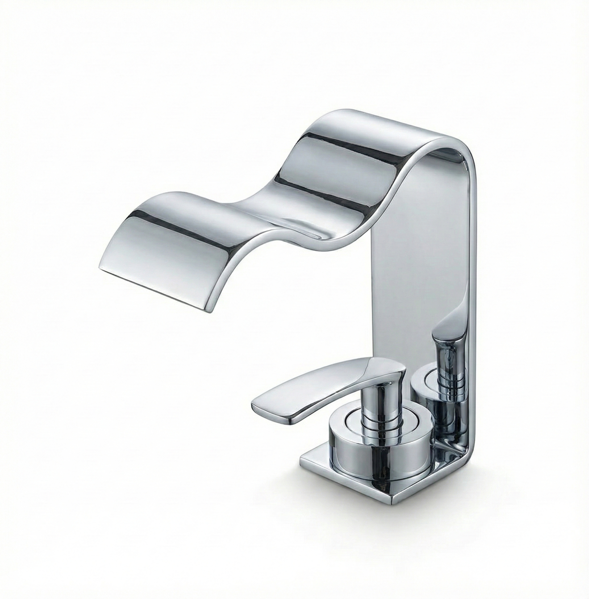 ברז חם קר לכיור אינטגרלי | ניקל מוברש | מק"ט 437