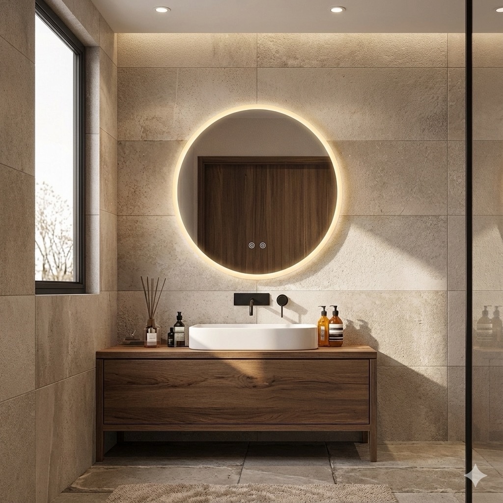 מראת לד צפה + מפשיר אדים | קוטר 60 | מק"ט 982C