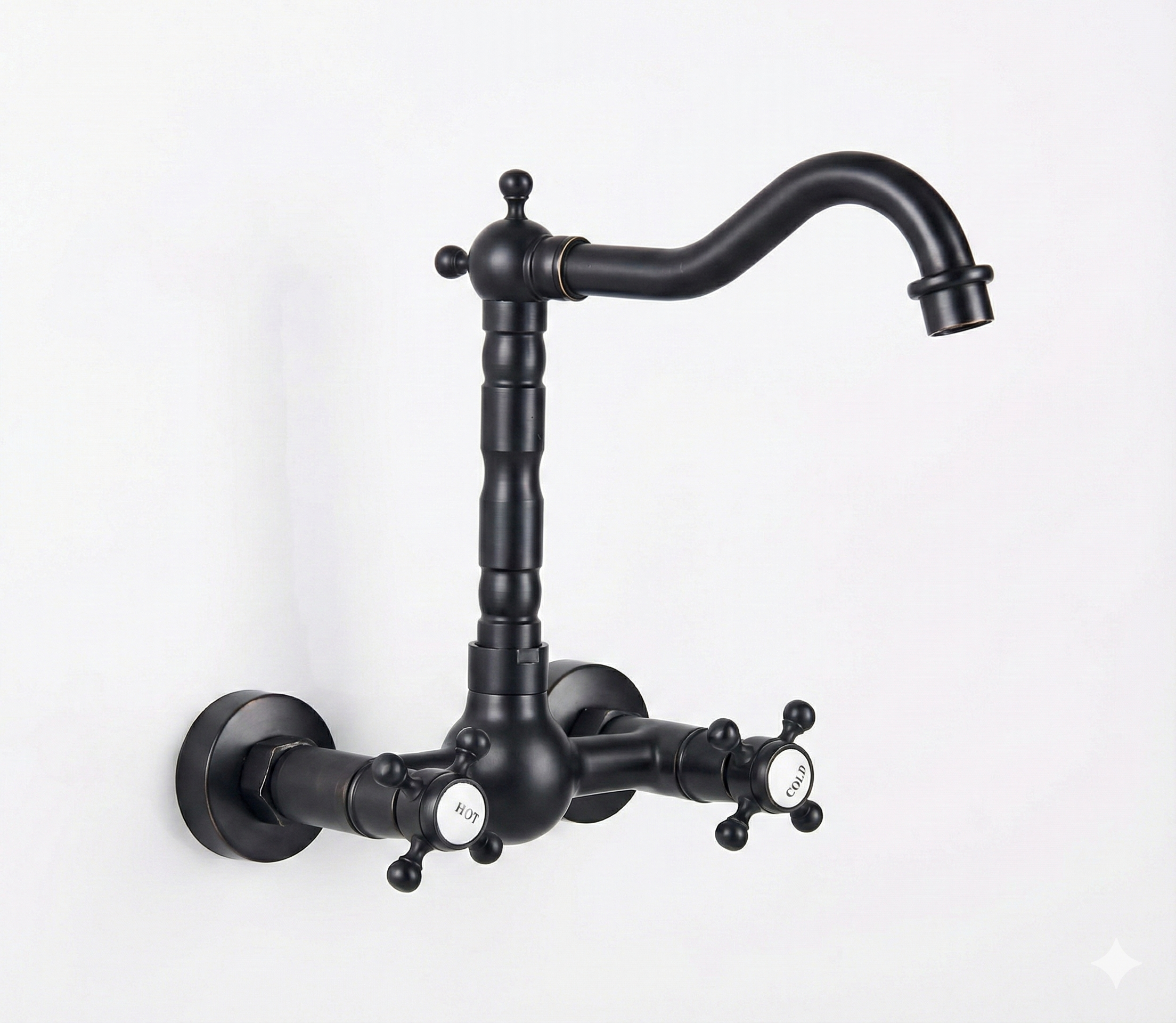 ברז קיר סגנון ענתיק פיה גבוהה | שחור ענתיק | מק"ט 1701/1