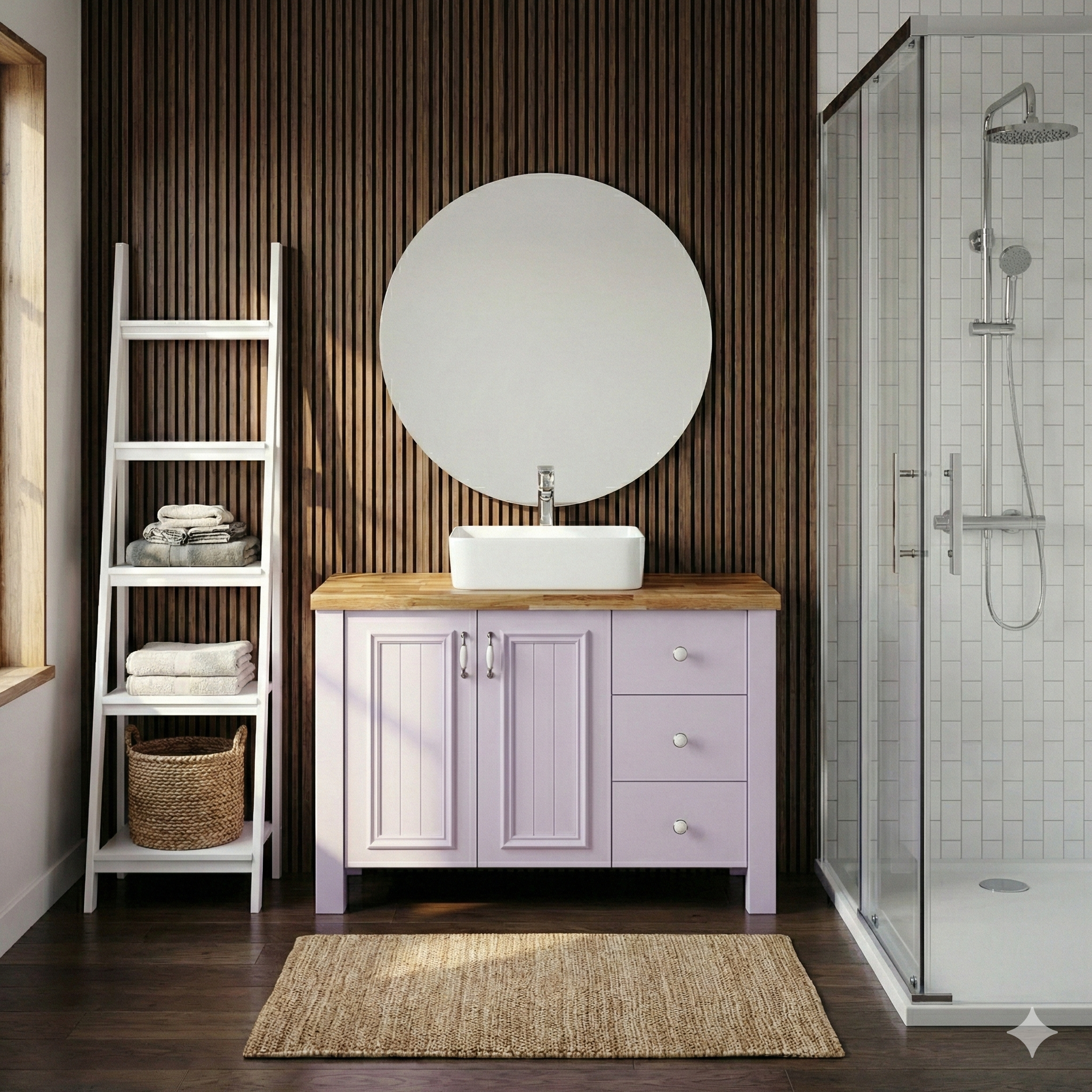 ארון אמבטיה דגם " אורבן " אפוקסי | ארון עומד | משטח בוצ׳ר מק"ט 50097P