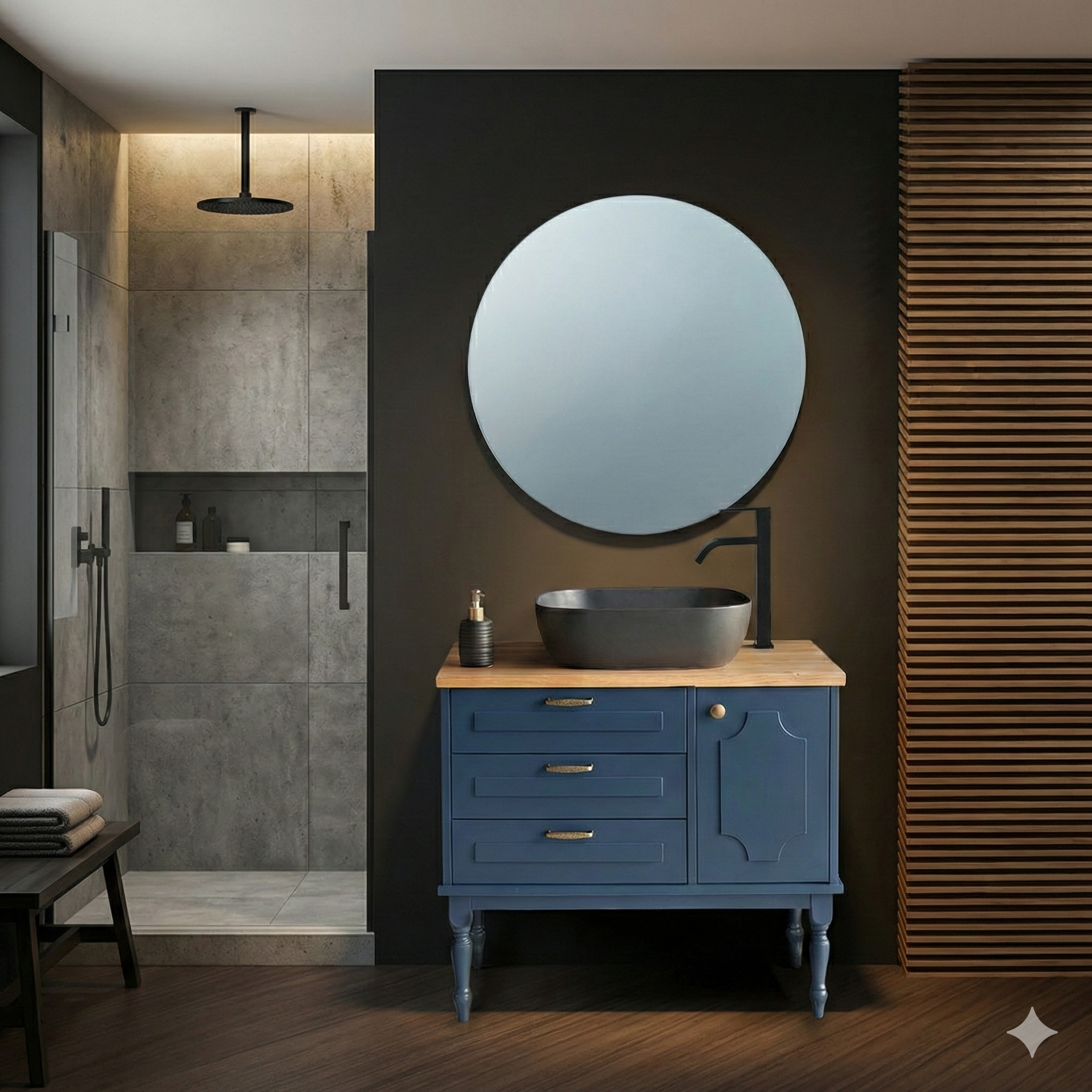 ארון אמבטיה דגם " פרייבט " אפוקסי | ארון עומד | משטח בוצ׳ר מק"ט 50099P