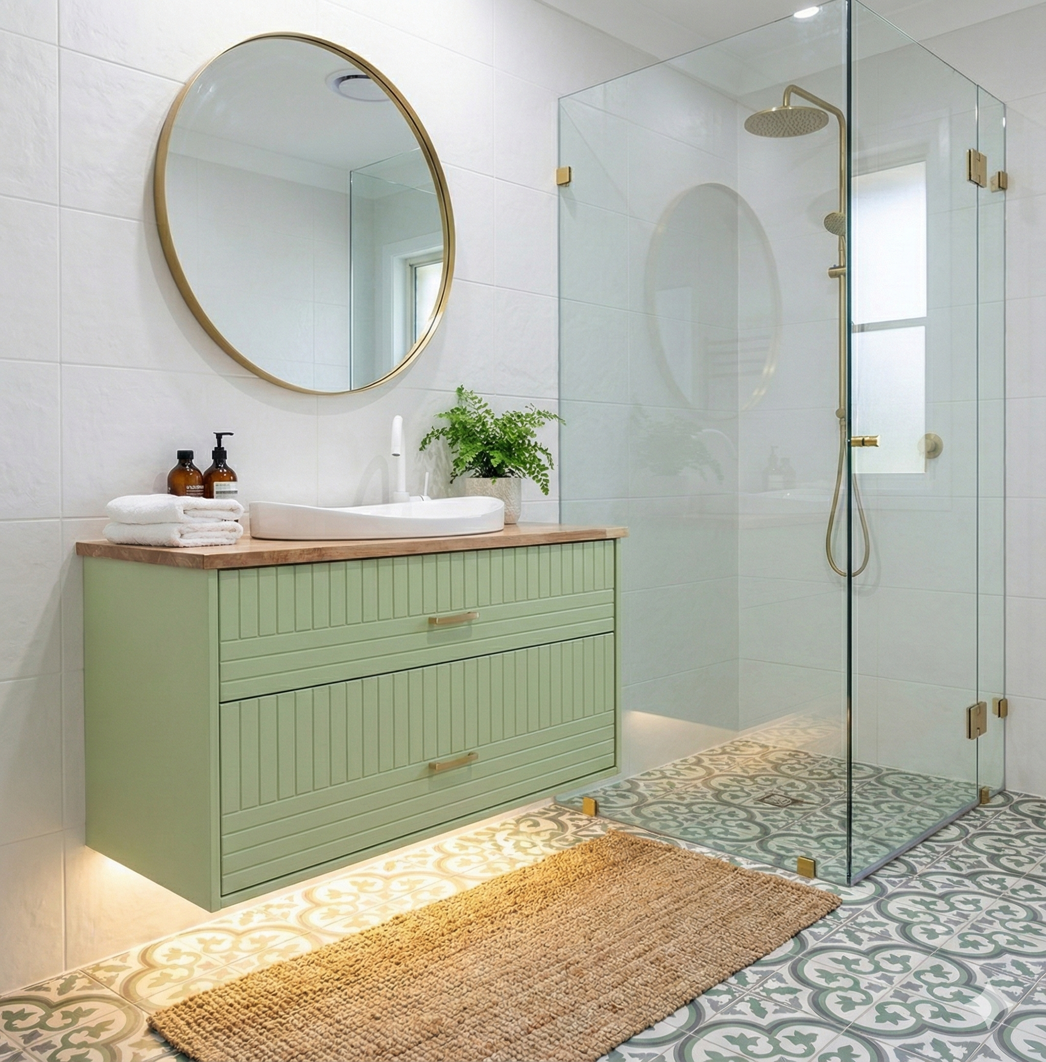 ארון אמבטיה דגם " ולנטינה" אפוקסי | ארון תלוי | משטח בוצ׳ר מק"ט 50036P