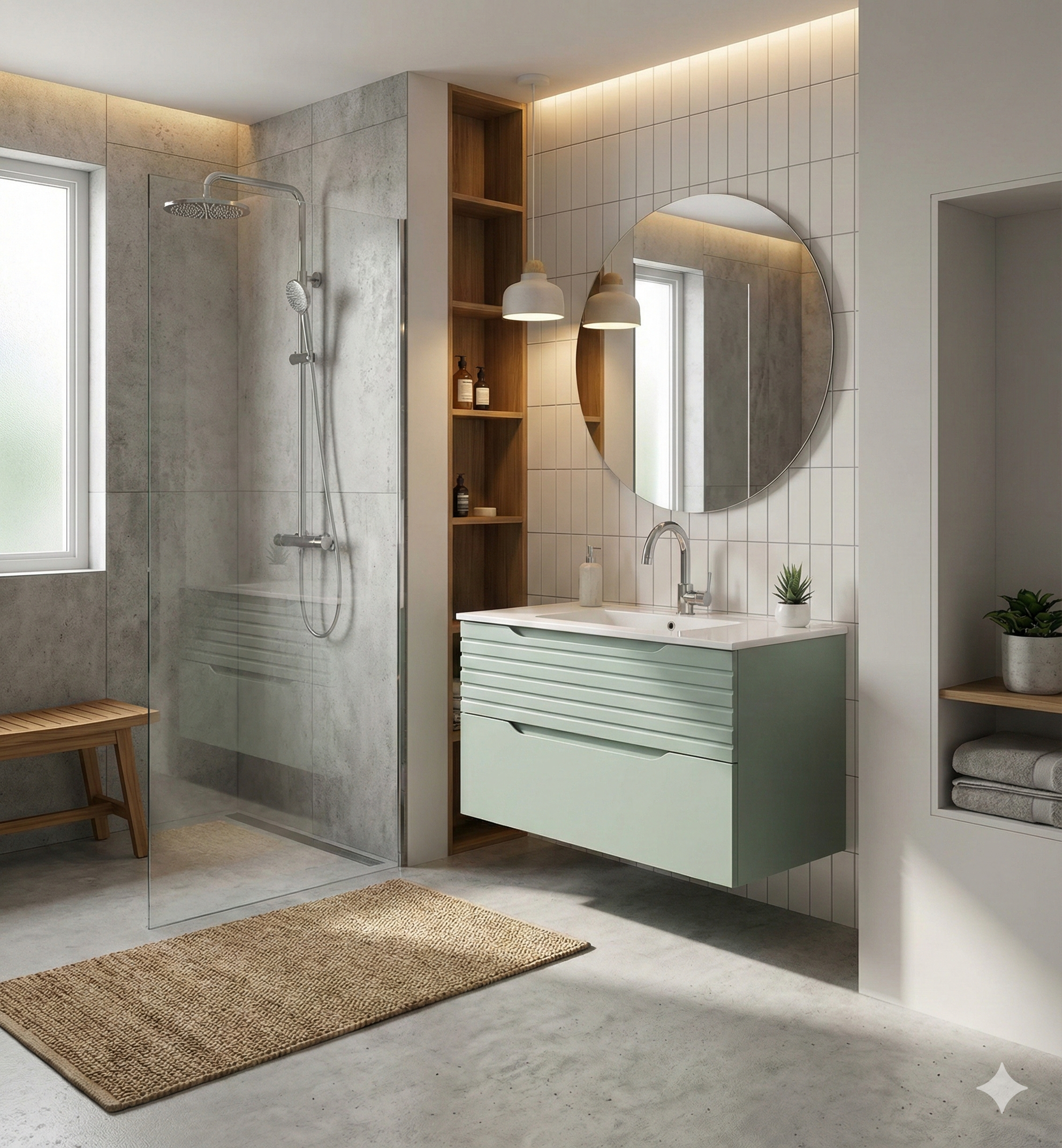 ארון אמבטיה דגם " ולריה " אפוקסי | ארון תלוי | משטח חרס מק"ט 50040P