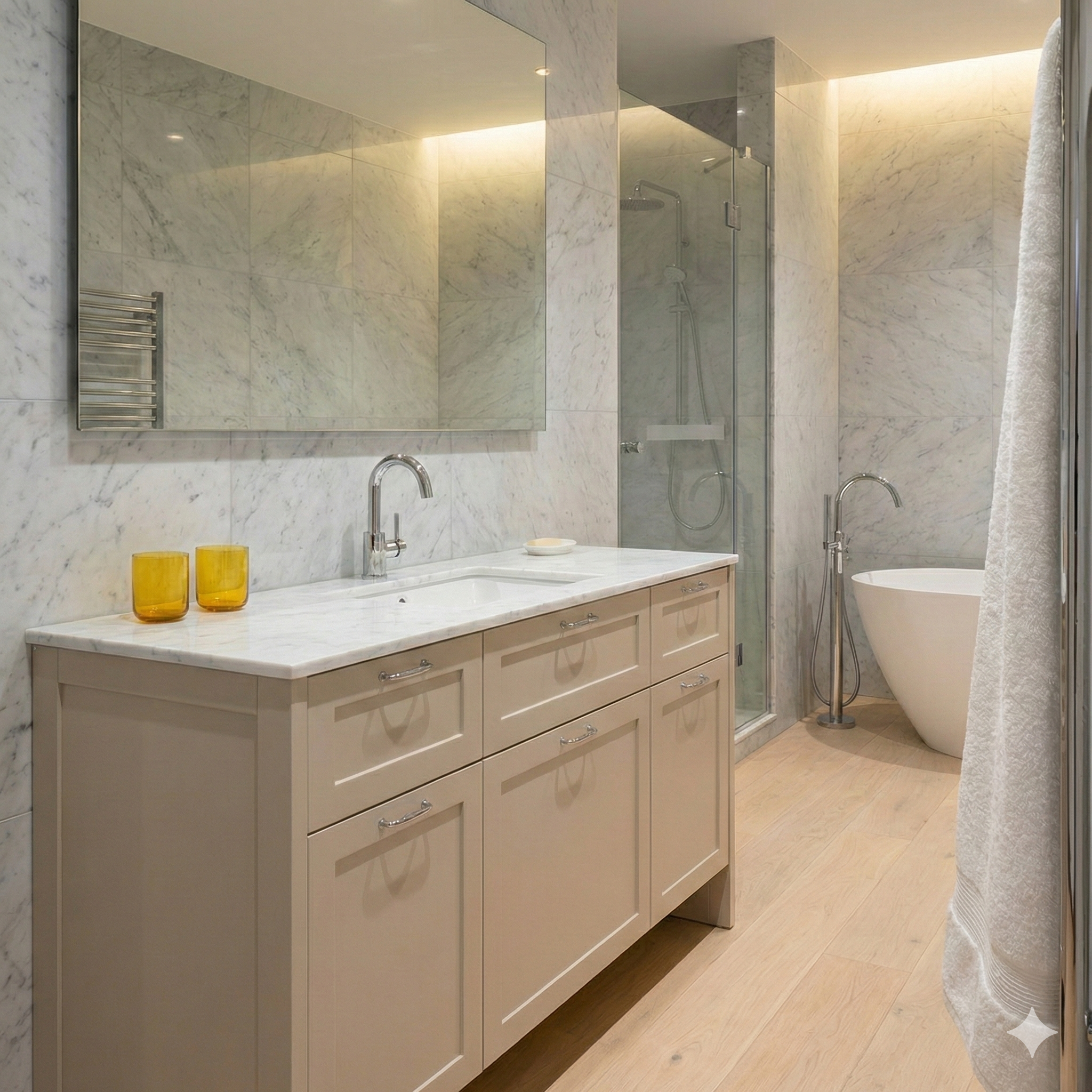 ארון אמבטיה דגם " טוסקאני " אפוקסי | ארון עומד | משטח חרס מק"ט 50092P