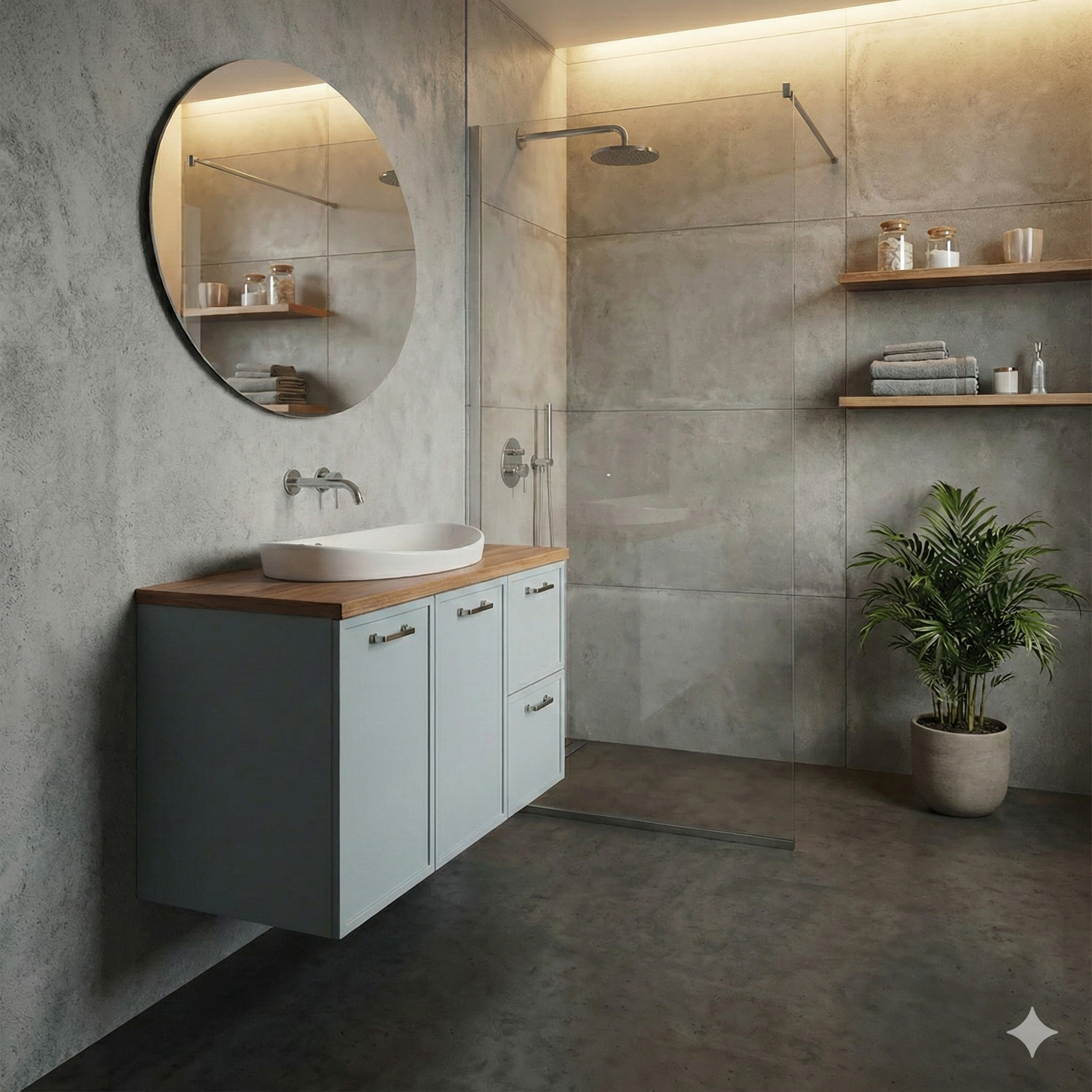 ארון אמבטיה דגם " מרסי" אפוקסי | ארון תלוי | משטח בוצ׳ר מק"ט 50047P