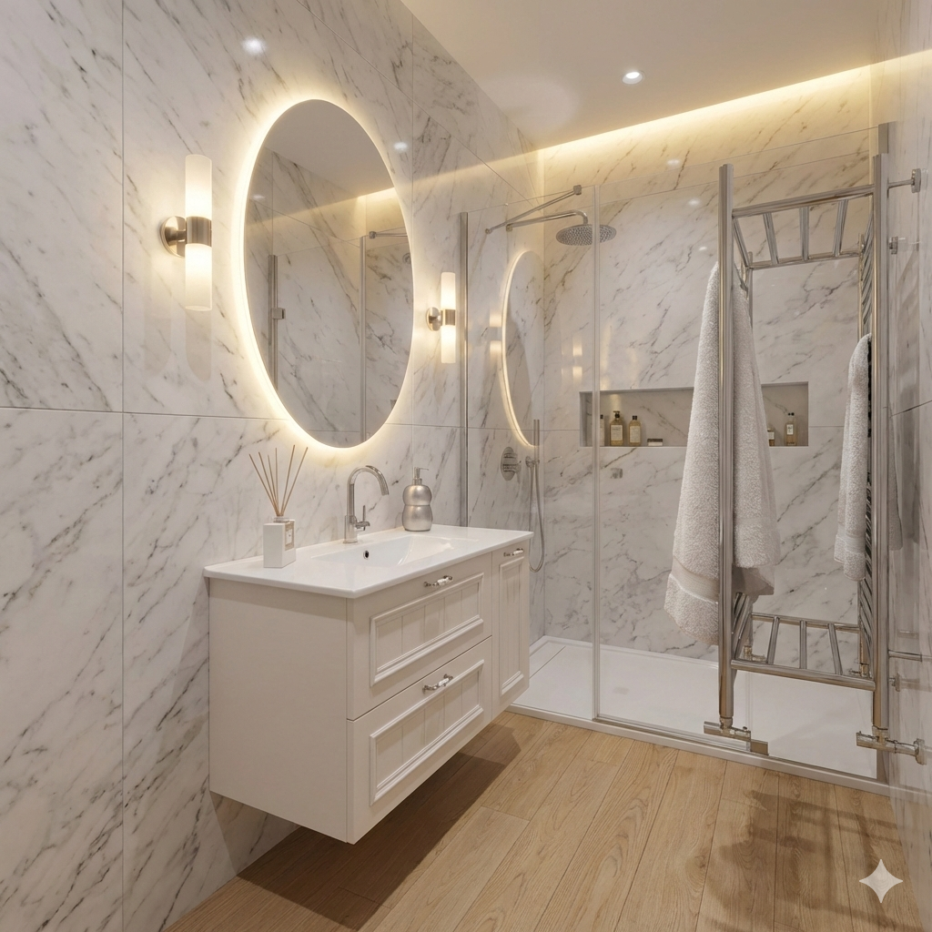 ארון אמבטיה דגם " מדרה " אפוקסי | ארון עומד | משטח חרס מק"ט 50085P