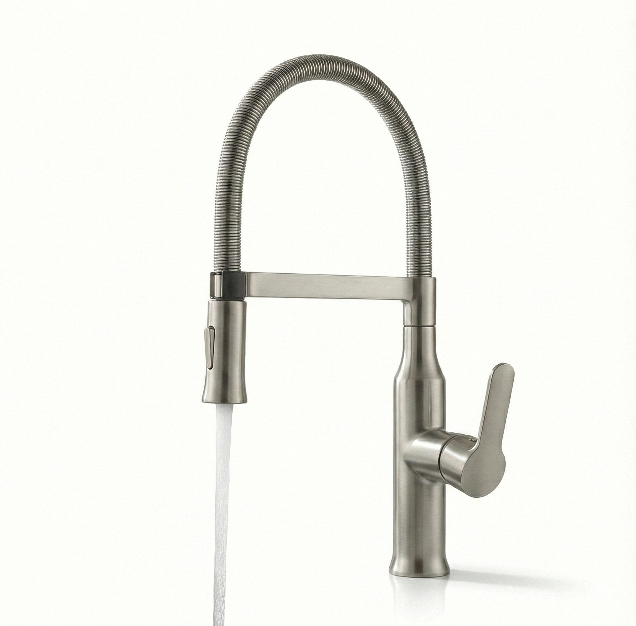 ברז סליל איכותי מעוצב למטבח | ניקל מוברש | מק"ט 712