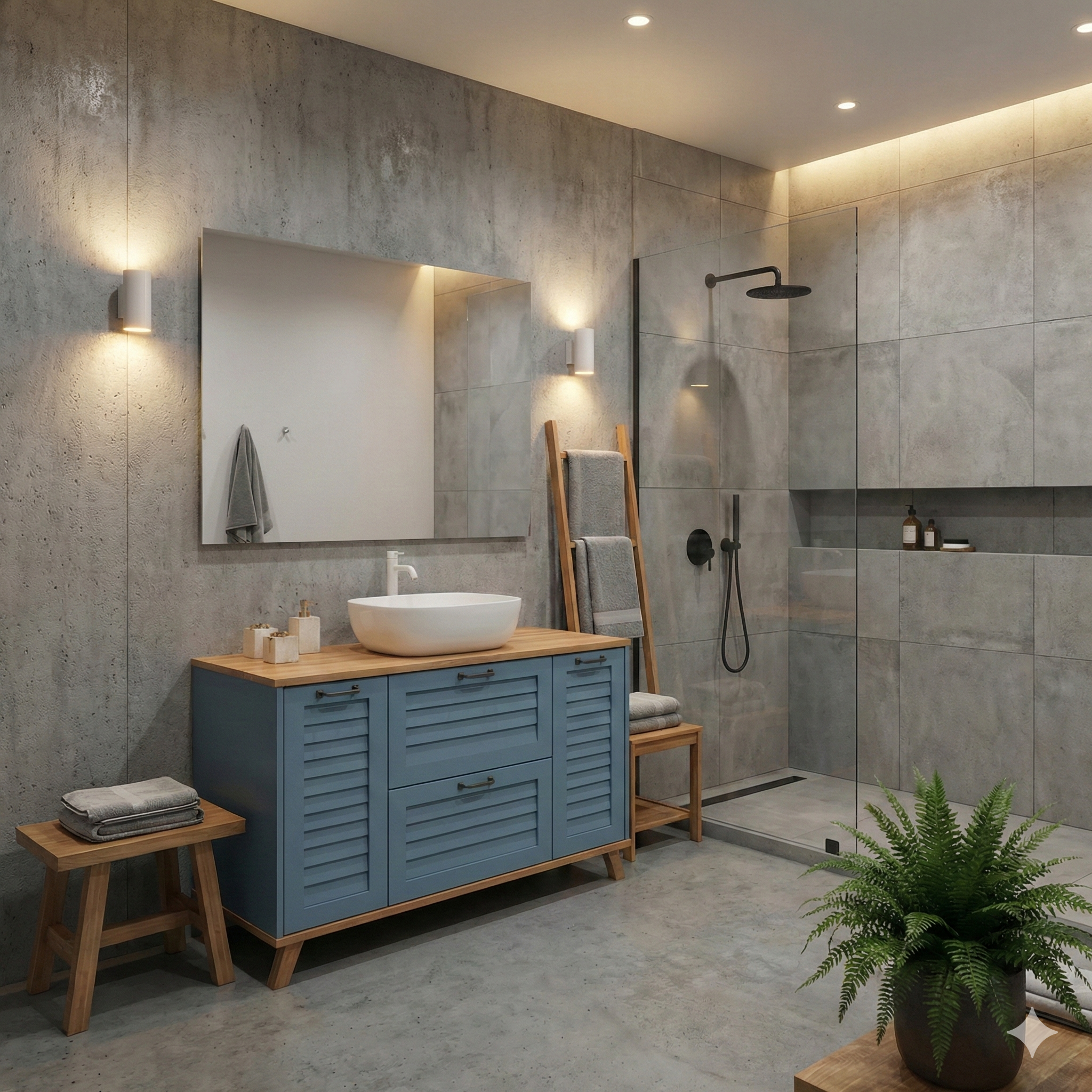 ארון אמבטיה דגם " אזורה " אפוקסי | ארון עומד | משטח בוצ׳ר מק"ט 50056P