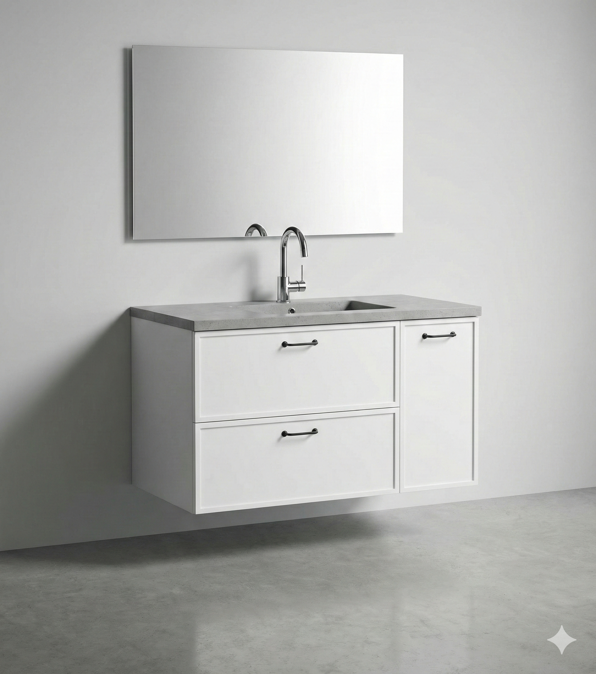 ארון אמבטיה דגם " רוברטו " אפוקסי | ארון תלוי | משטח בוצ׳ר מק"ט 50048P