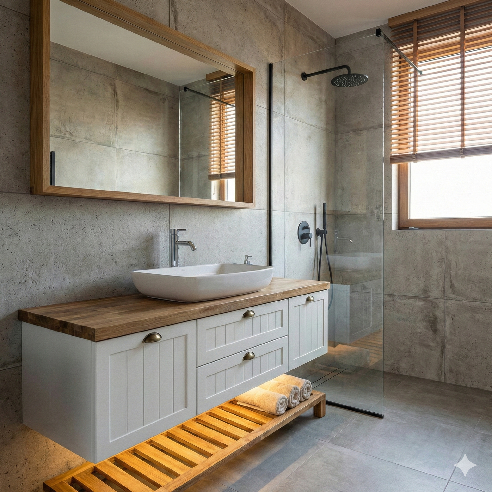 ארון אמבטיה דגם " לינה " אפוקסי | ארון תלוי | משטח בוצ׳ר מק"ט 50066P