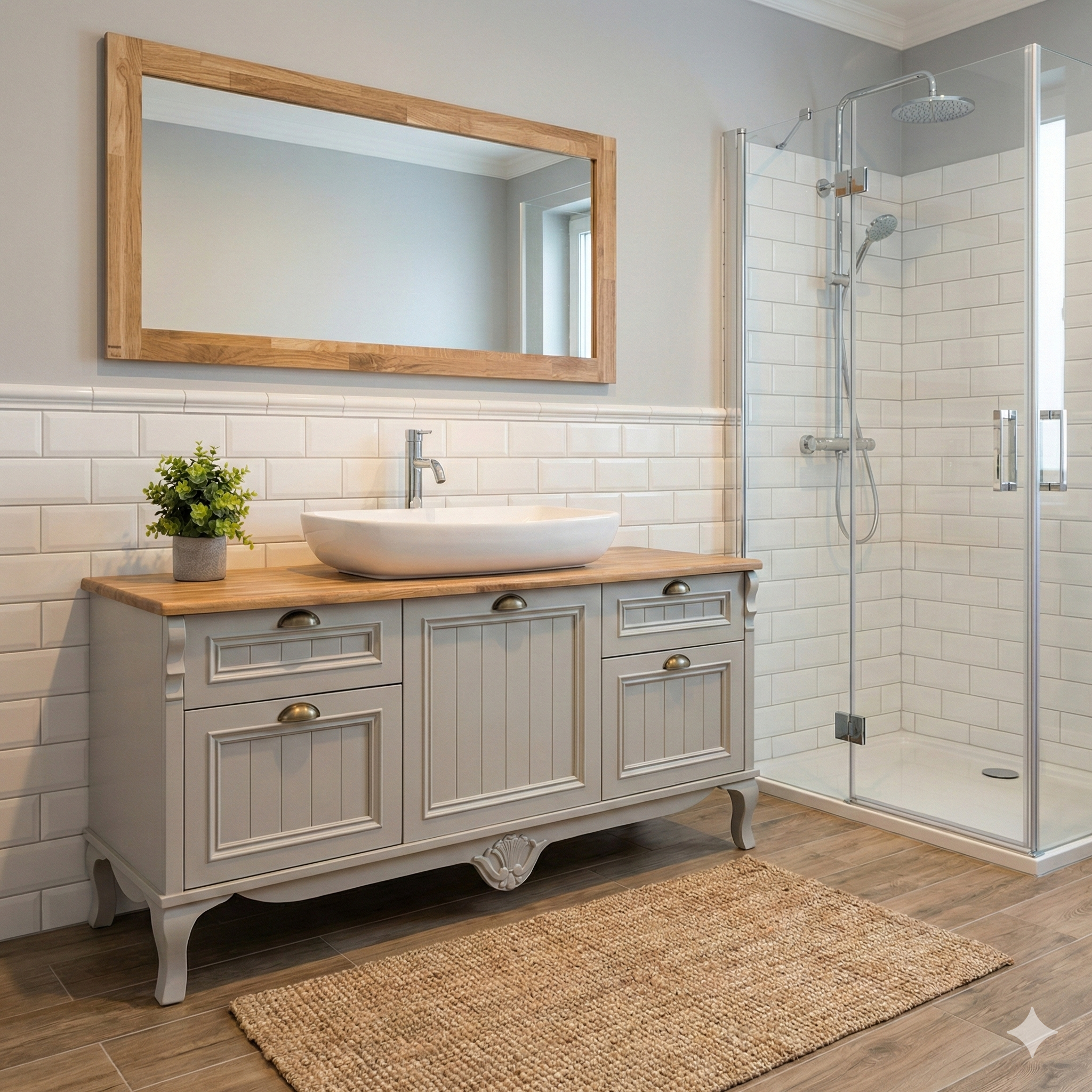 ארון אמבטיה דגם " טרה " אפוקסי | ארון עומד | משטח בוצ׳ר מק"ט 50067P