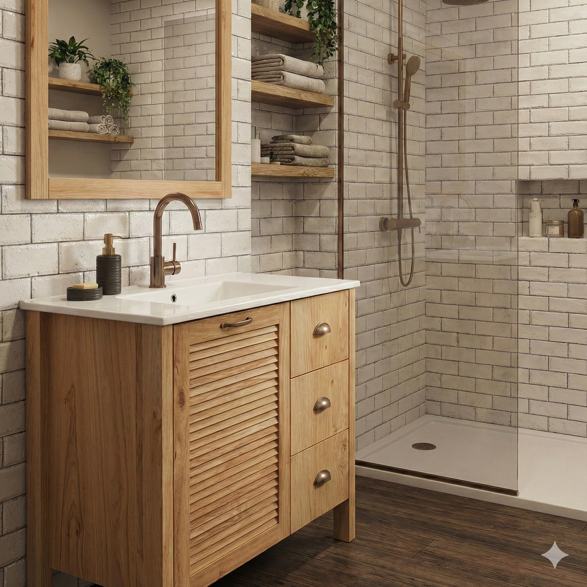 ארון אמבטיה דגם " סקורפיו " פורניר | ארון עומד | משטח חרס מק"ט 50017P