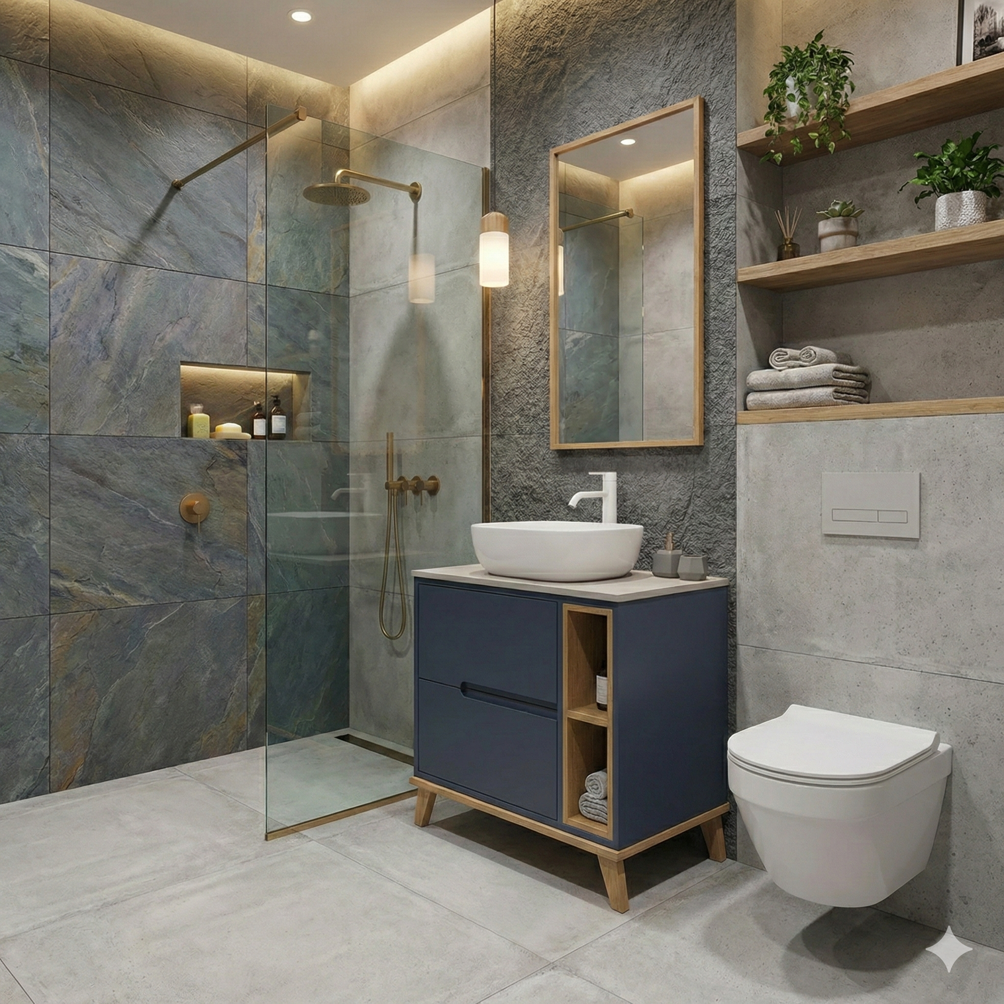 ארון אמבטיה דגם " פומו " אפוקסי | ארון עומד | משטח שיש לבן מק"ט 50058P