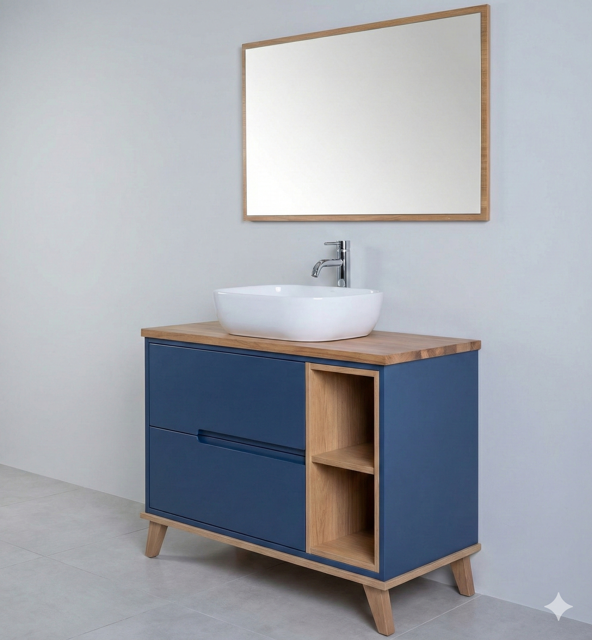 ארון אמבטיה דגם " מרטיני " אפוקסי | ארון עומד | משטח בוצ׳ר מק"ט 50057P