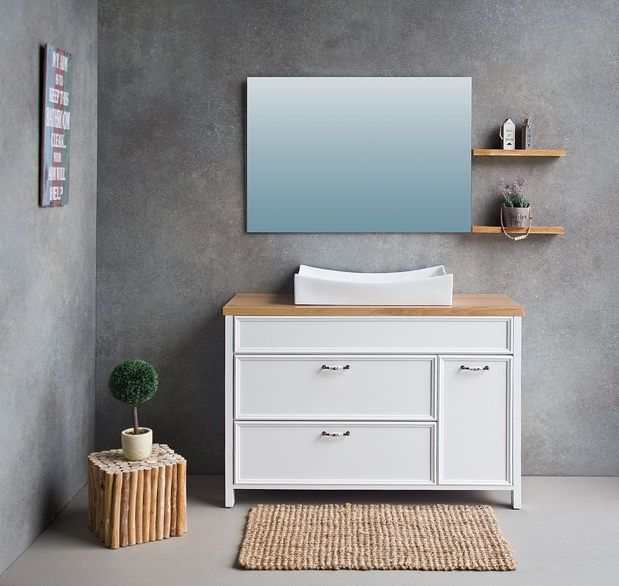 ארון אמבטיה דגם " פלורים " אפוקסי | ארון עומד | משטח בוצ׳ר מק"ט 50091P