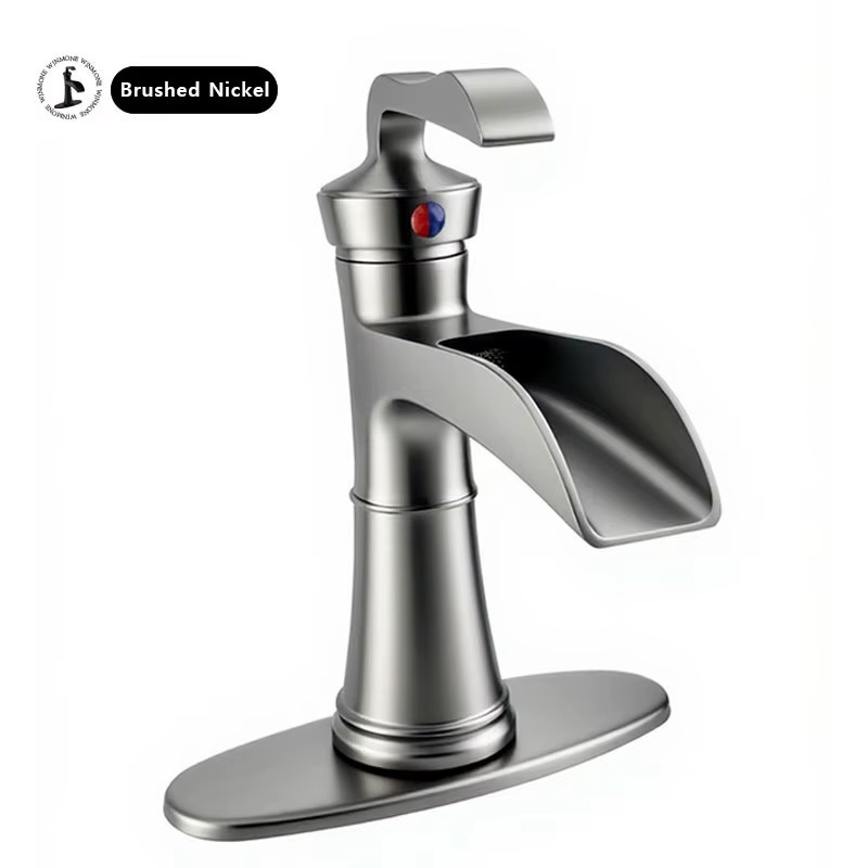 ברז אופנתי לכיור אינטגרלי חם / קר סגנון ענתיק נירוסטה אל חלד איכותי ניקל מוברש מק"ט 552/3