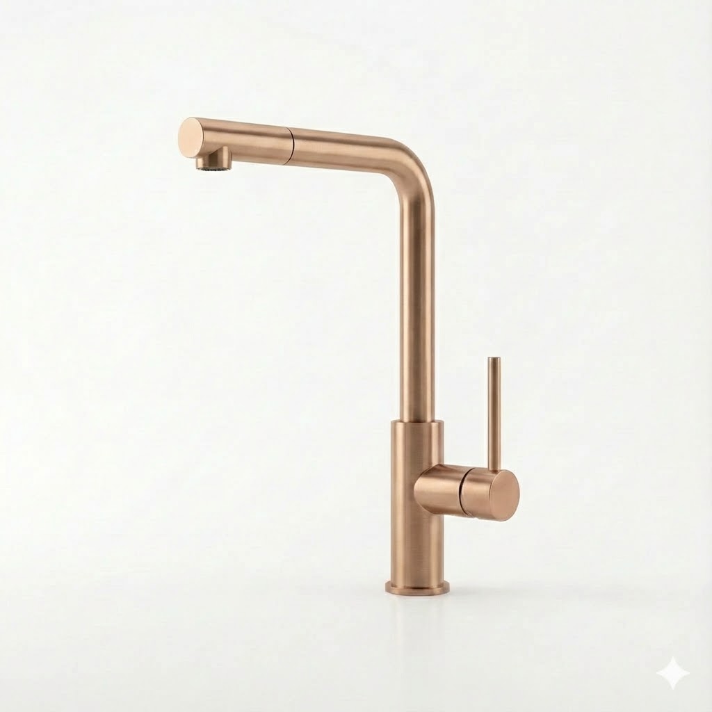 ברז זוויתי נשלף למטבח | גובה 33 ס''מ | ניקל מוברש | 7 שנות אחריות מק"ט 627/4