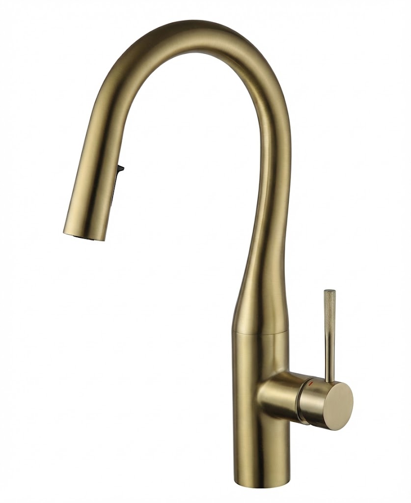 ברז מטבח נשלף דגם אנג'לו | 2 מצבי זרימה | אופנתי מעוצב | מק"ט 707101  זהב מוברש