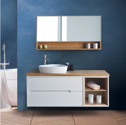 ארון אמבטיה דגם " ריברה " אפוקסי | ארון תלוי | משטח בוצ׳ר  מק"ט 50102P