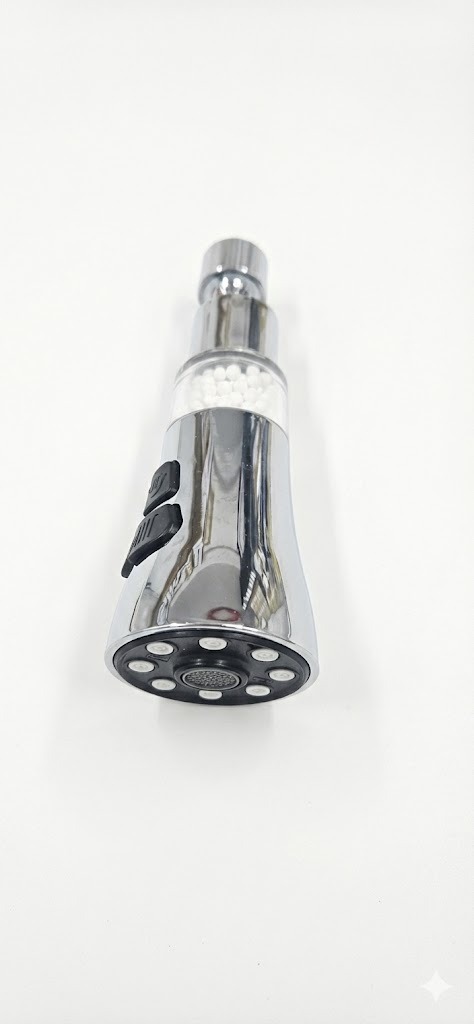 מכוון זרימה פלוס מסנן לברז כיור מקלחת | שלוש מצבי זרימה | איכותי מתאים להברגה חיצונית ופנימית | כרום | מק"ט 013