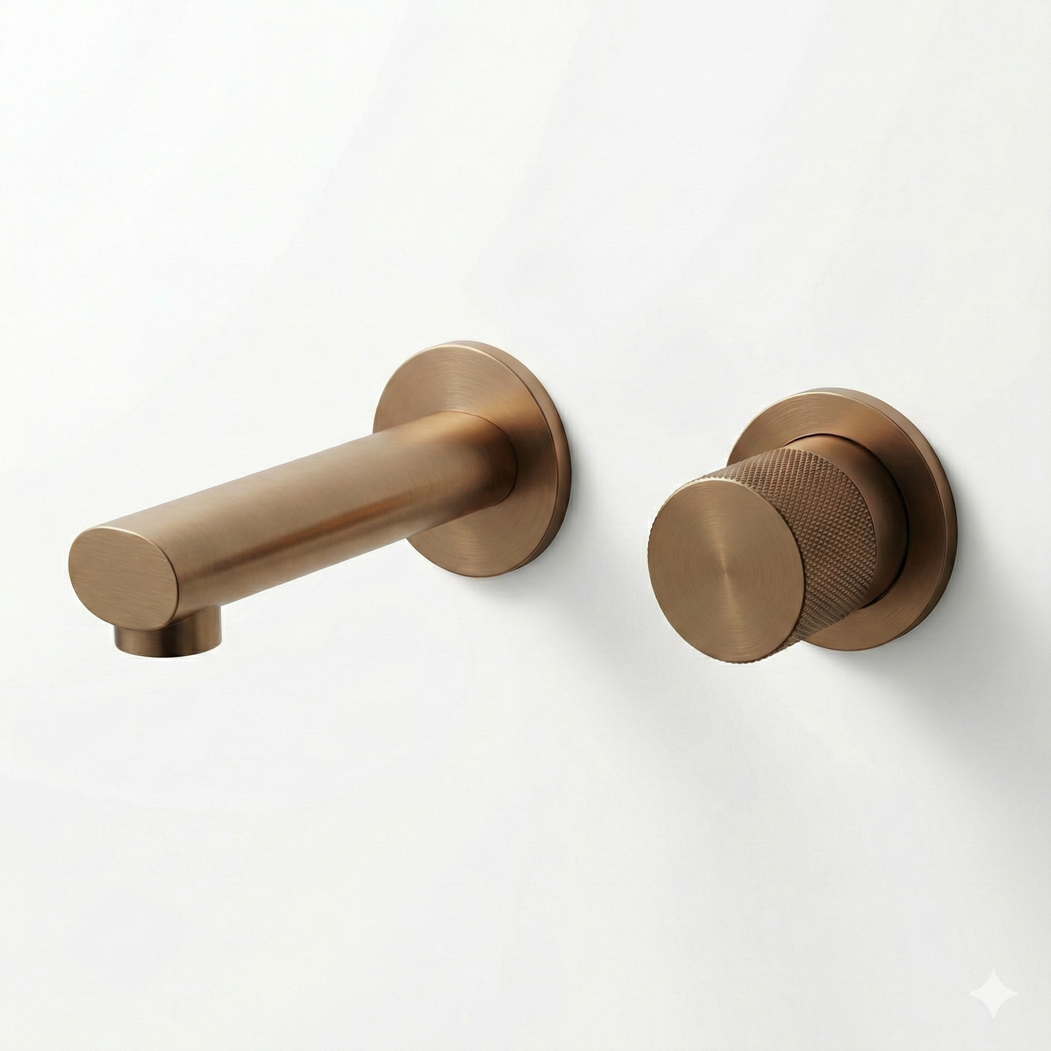 ברז קיר פיה ארוכה לכיור - כיסוי + אינטרפוץ PVD צבוע בתנור | רוז גולד | 3301