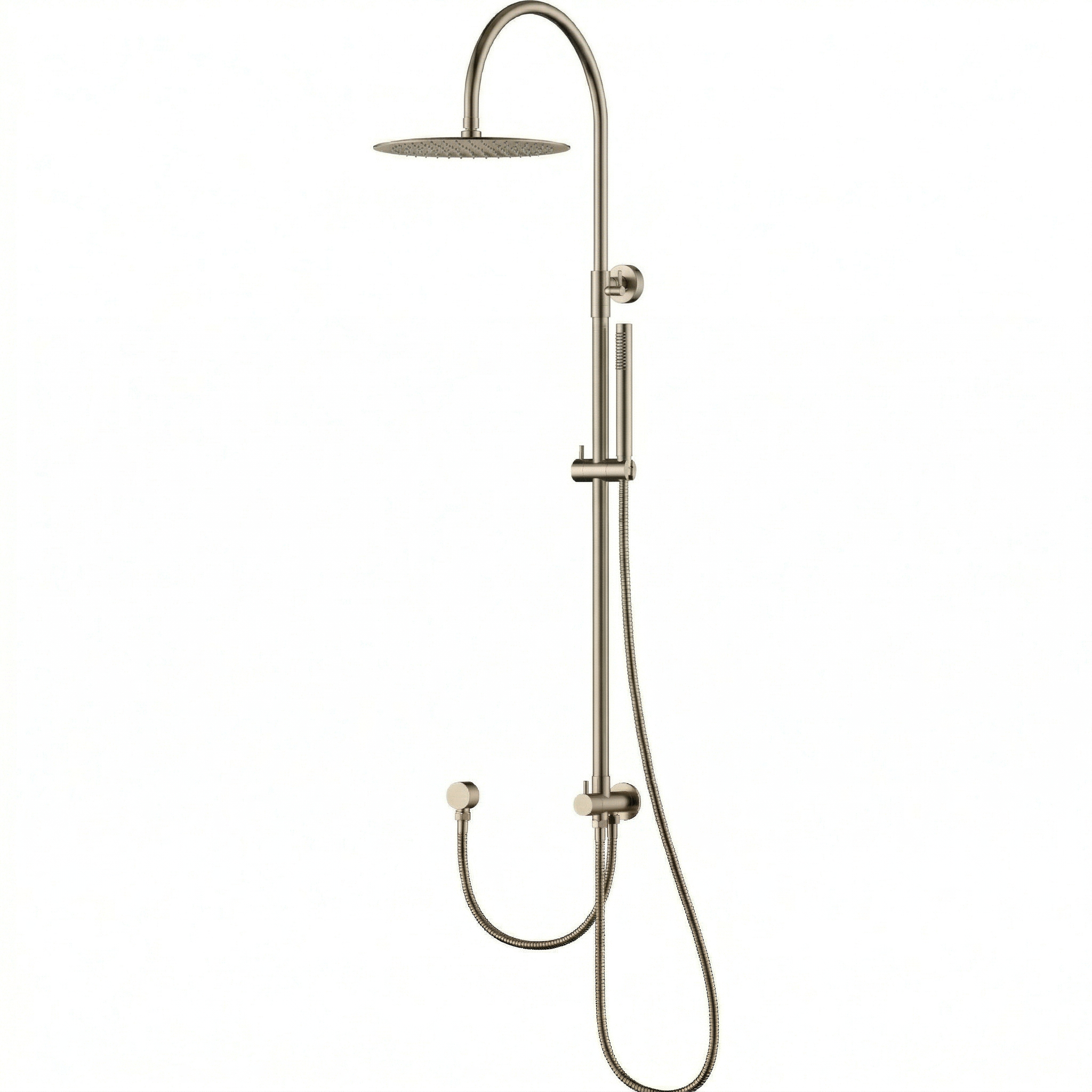 מוט פינוק יוקרתי למקלחת כולל נקודת מים | דגם "Rainbow" | ניקל מוברש | מק"ט 2028BN